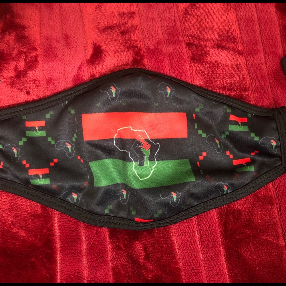 Red Black Green cloth face Mask